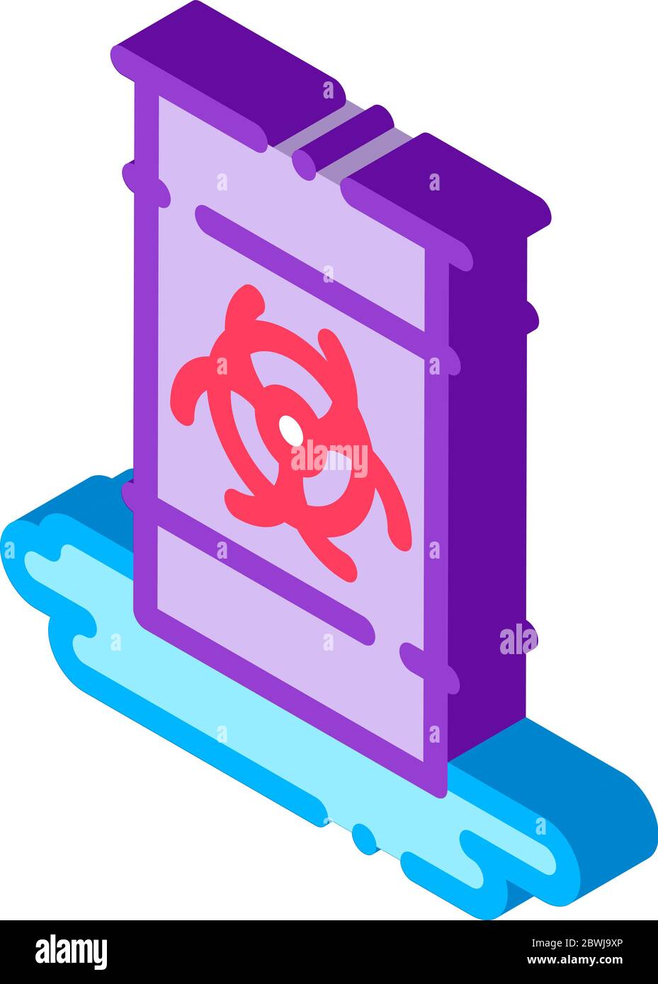 Nuclear Waste Container isometric icon vector illustration Stock Vector