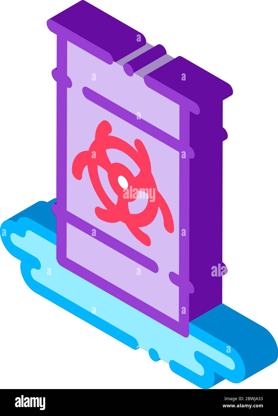 Nuclear Waste Container isometric icon vector illustration Stock Vector