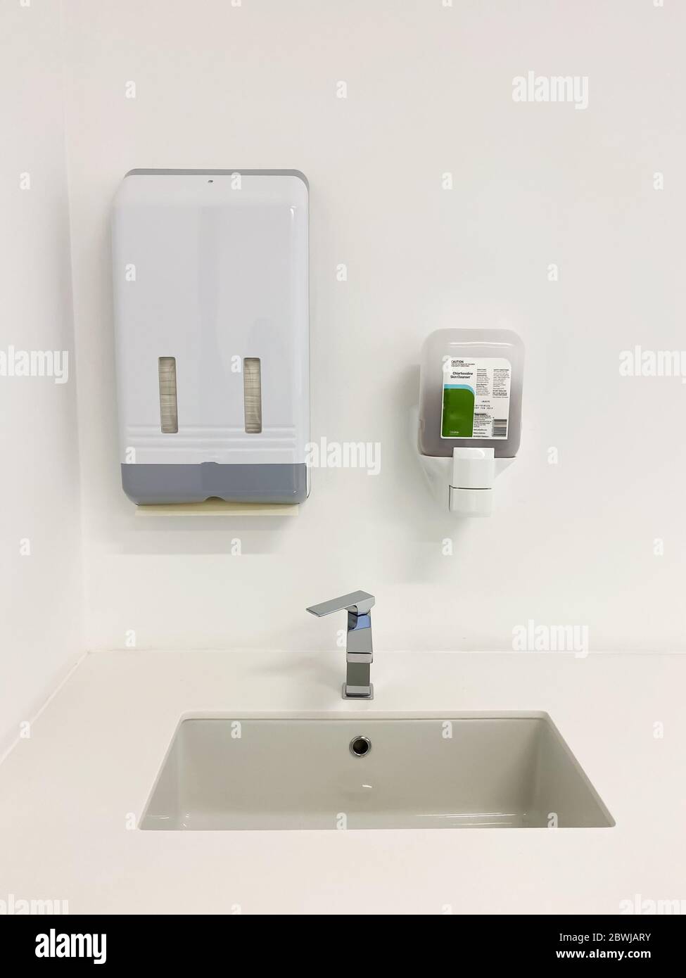 medical sink with soap and paper towel in a hospital Stock Photo Alamy