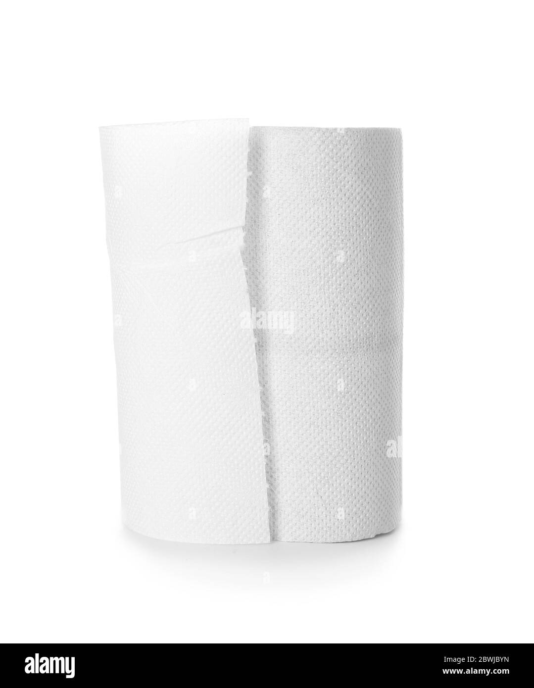 Roll of toilet paper on white background Stock Photo Alamy