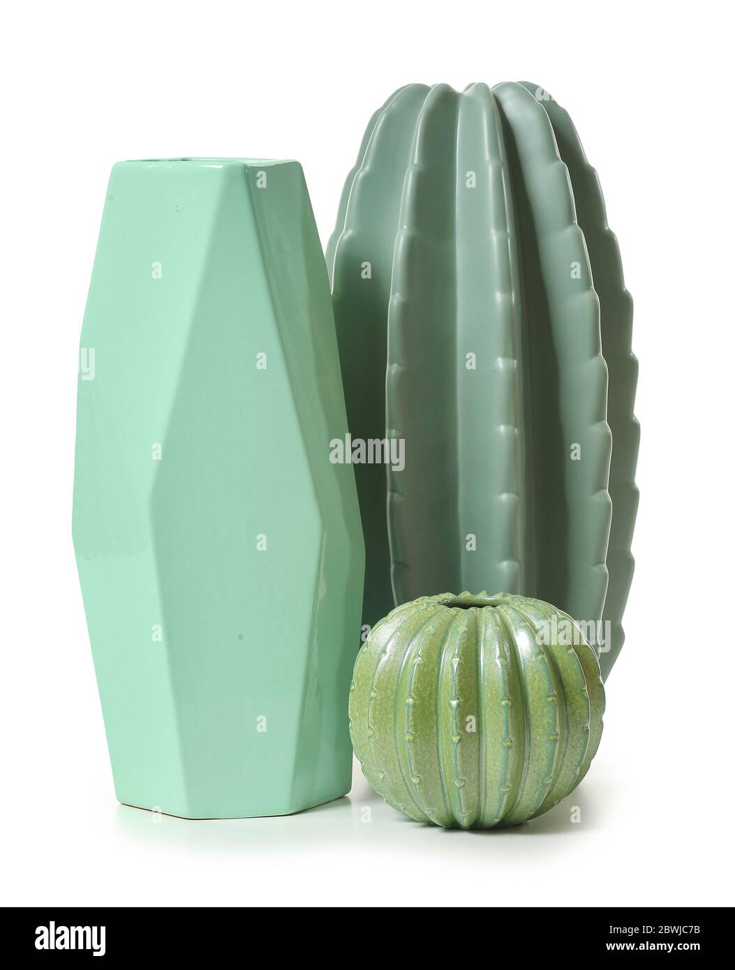 Different vases on white background Stock Photo