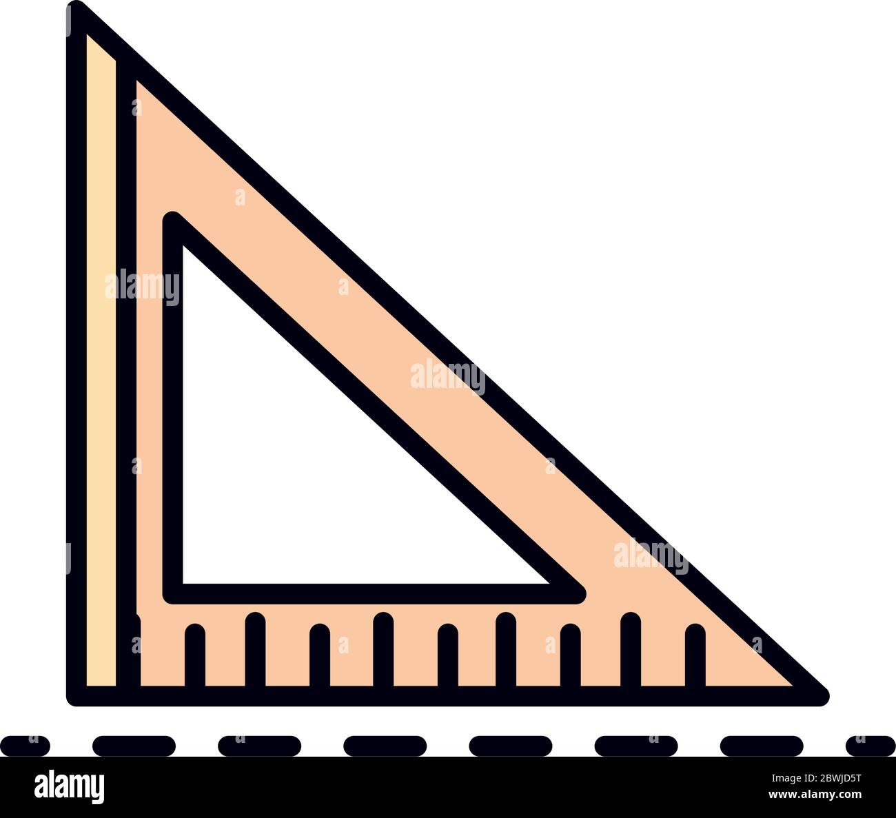 math education school science triangle ruler supply line and fill style ...