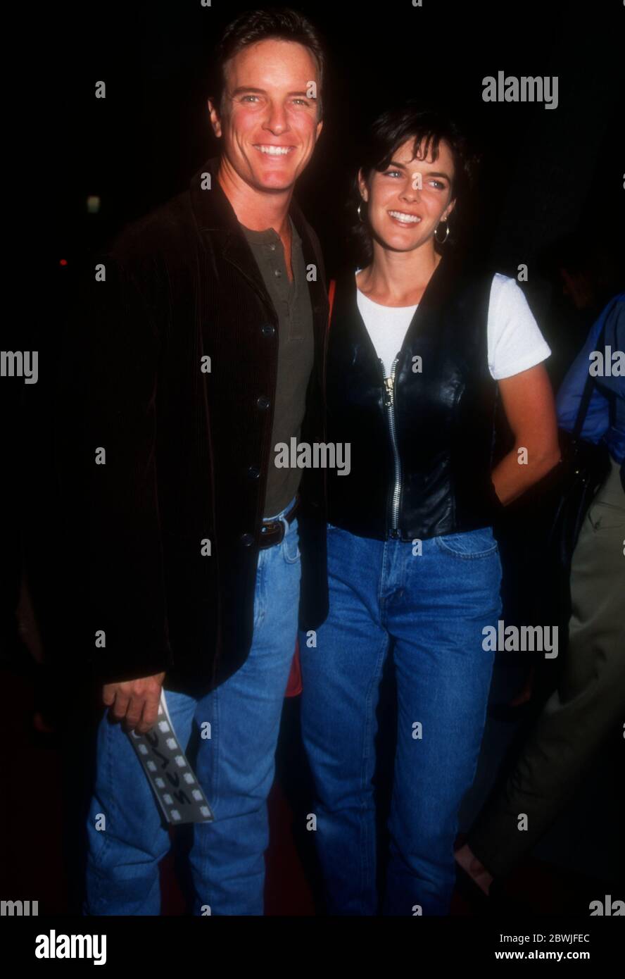 Beverly Hills, California, USA 19th September 1995 Actor Lindan Ashby and actress wife Susan Walters attend New Line Cinema's 'Seven' (aka Se7en) Premiere on September 1995 at Samuel Goldwyn Theater in Beverly Hills, California, USA. Photo by Barry King/Alamy Stock Photo Stock Photo