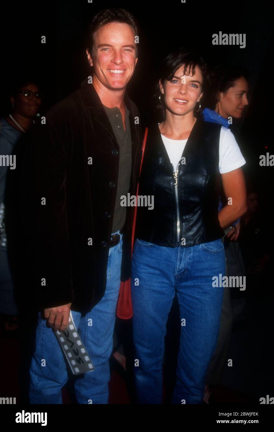 Beverly Hills, California, USA 19th September 1995 Actor Lindan Ashby and actress wife Susan Walters attend New Line Cinema's 'Seven' (aka Se7en) Premiere on September 1995 at Samuel Goldwyn Theater in Beverly Hills, California, USA. Photo by Barry King/Alamy Stock Photo Stock Photo