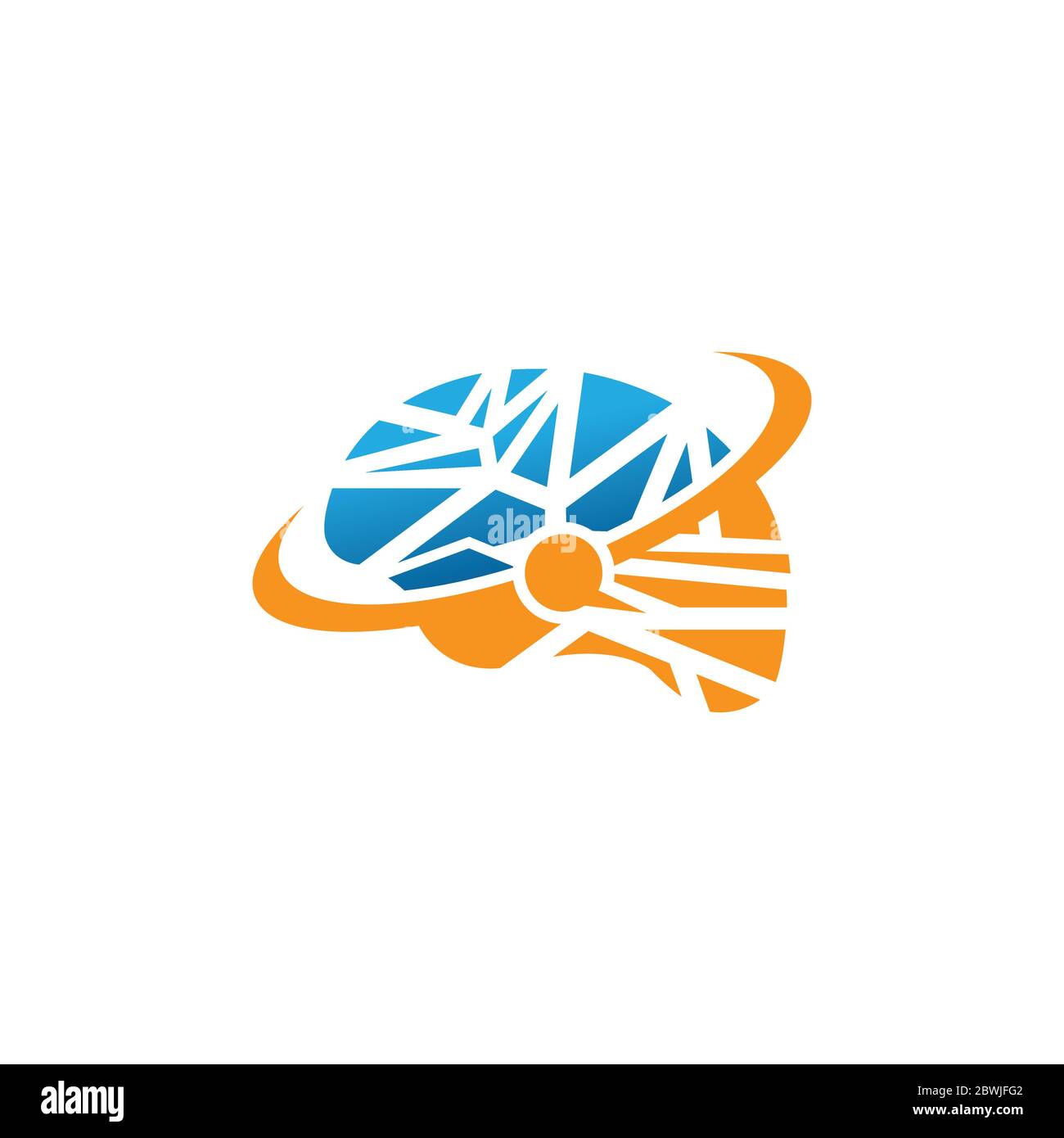 Brainstorming logo technology modern logo design illustration. Creative Human brain vector design logo illustration Stock Vector