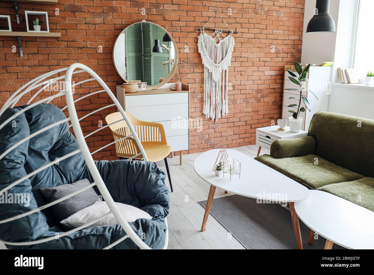 Stylish interior of modern living room Stock Photo - Alamy