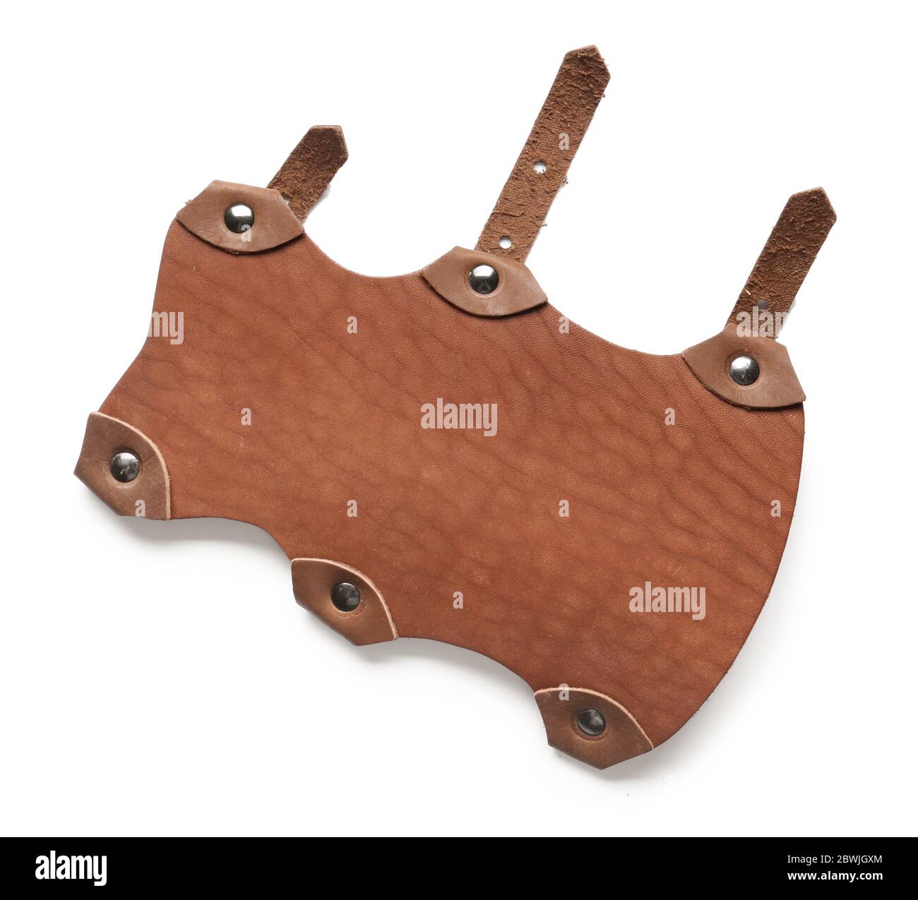 Leather arm guard for archery on white background Stock Photo Alamy