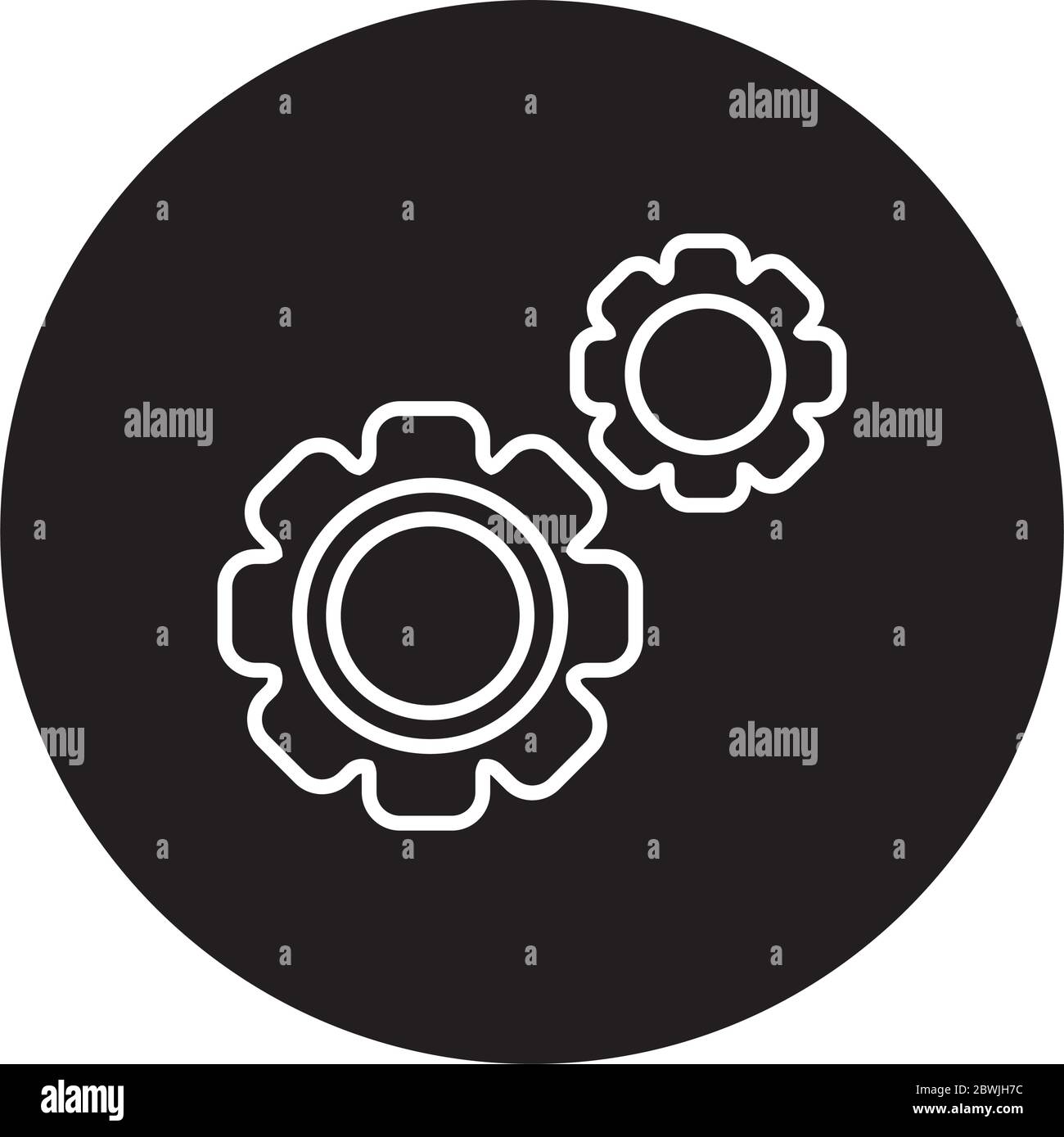gears settings block and line style icon Stock Vector Image & Art - Alamy