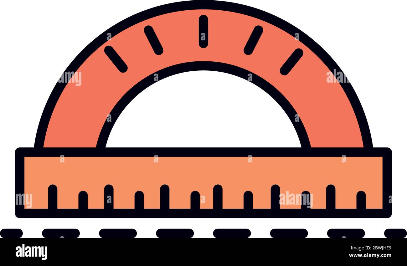 math education school science protractor geometry line and fill style ...