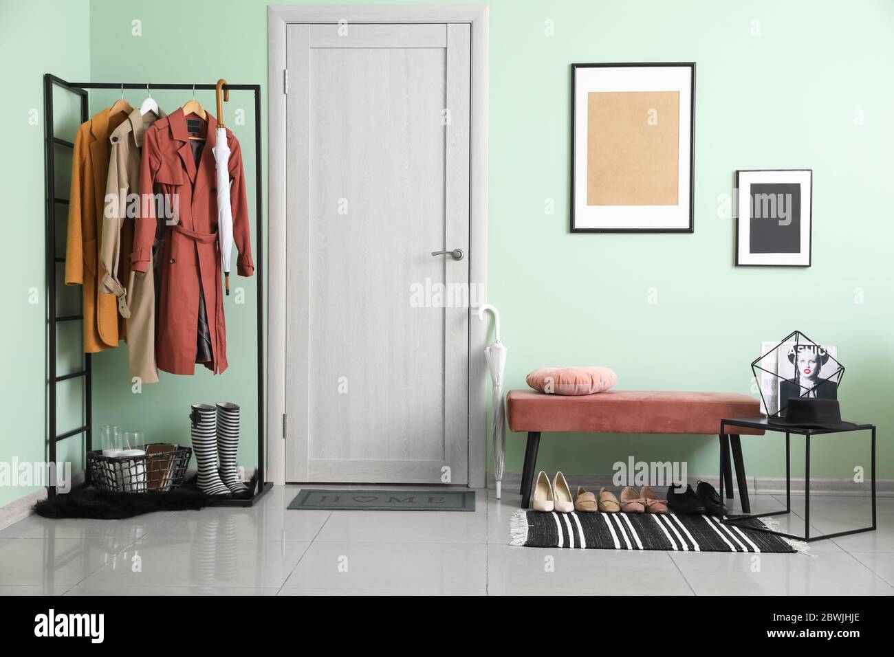 Stylish interior of modern hall Stock Photo - Alamy