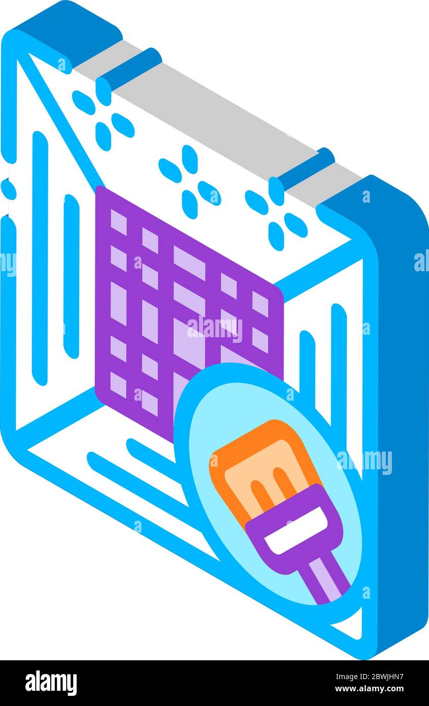 Climate System Cleaning isometric icon vector illustration Stock Vector