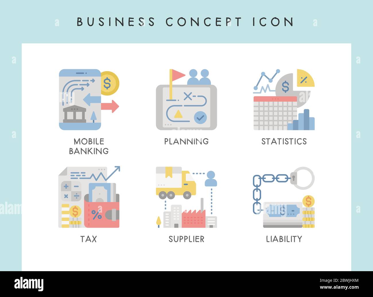 Business concept illustration icons for website, web, blog