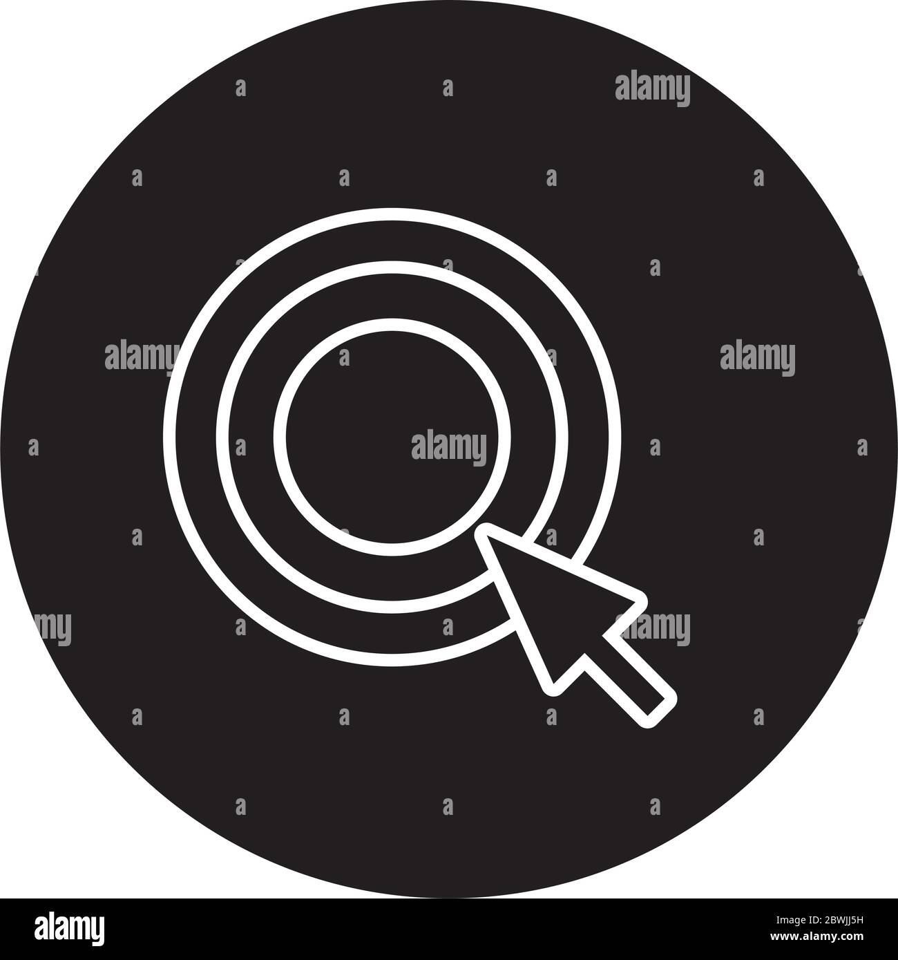 target arrow block and line style icon Stock Vector