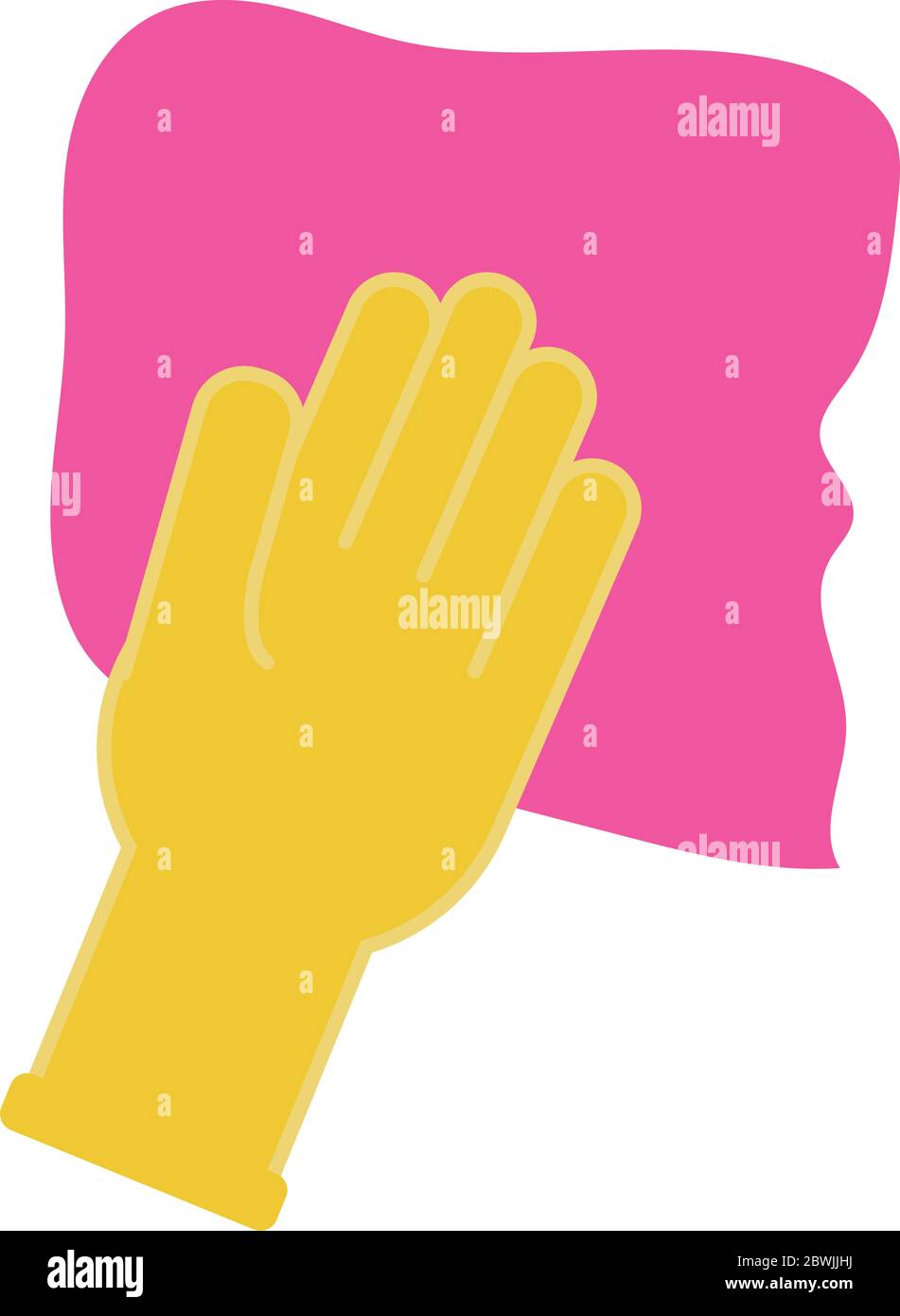 hand with absorbent towel flat style icon Stock Vector