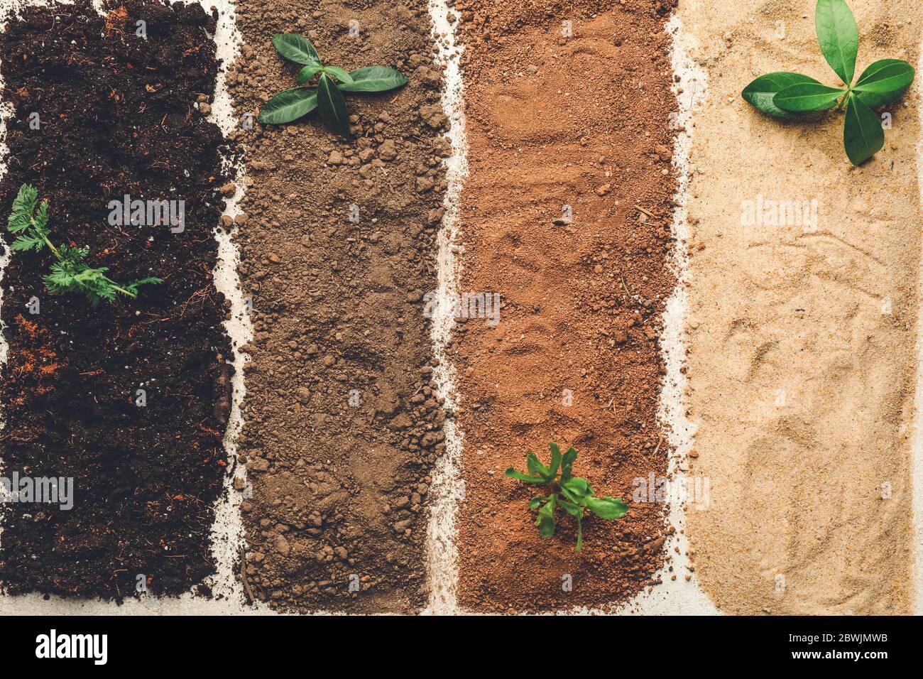 Different types of soil as background Stock Photo - Alamy
