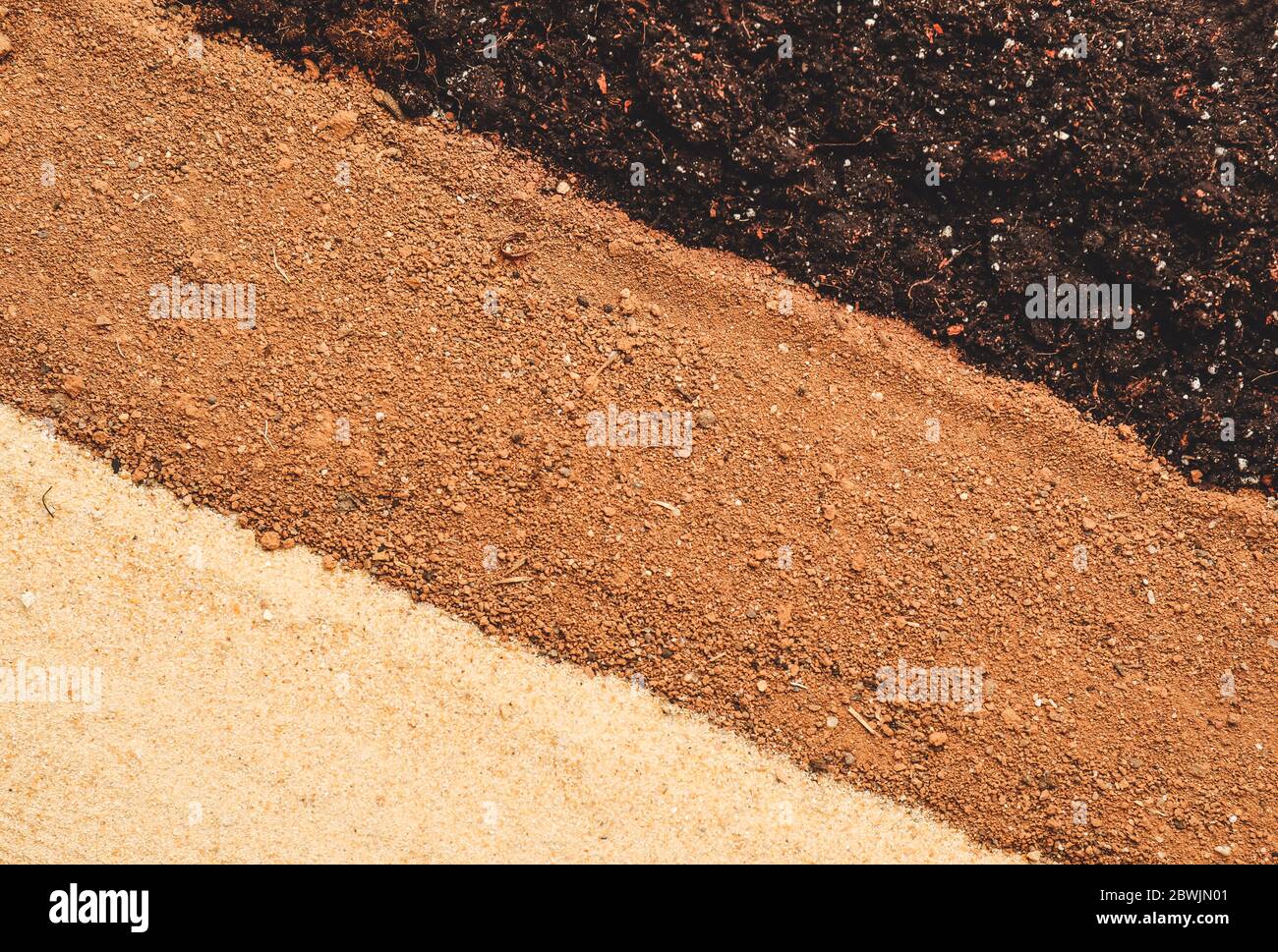 Different types of soil as background Stock Photo