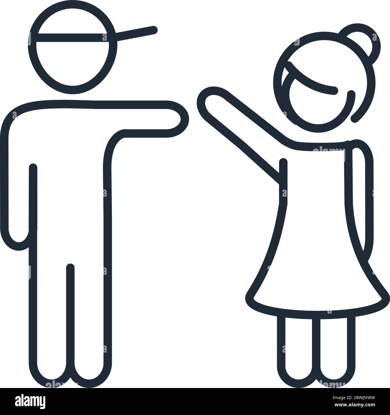 Cute Little Girl Outline Drawing High Resolution Stock Photography And Images Alamy