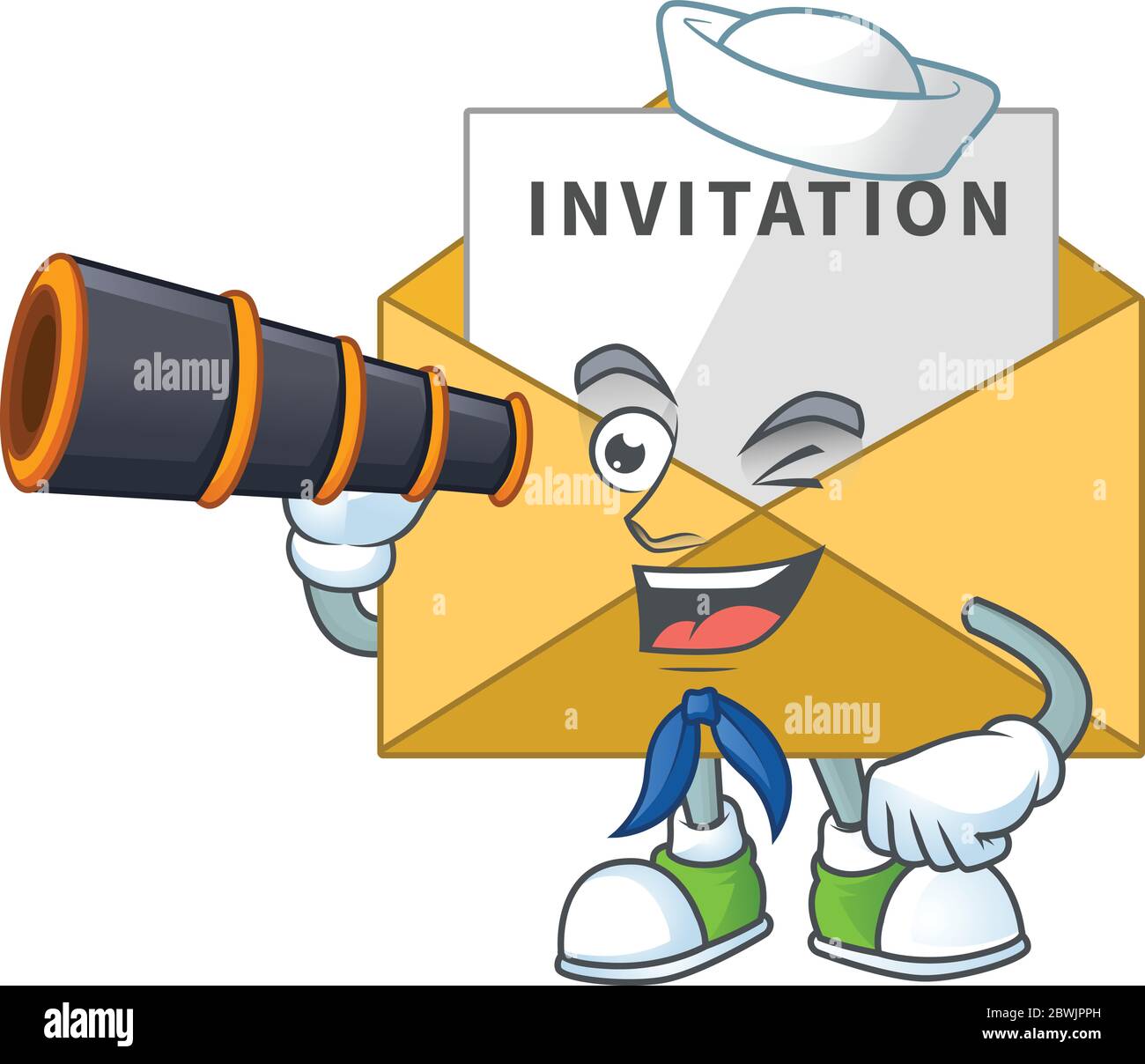 cartoon picture of invitation message in Sailor character using a ...