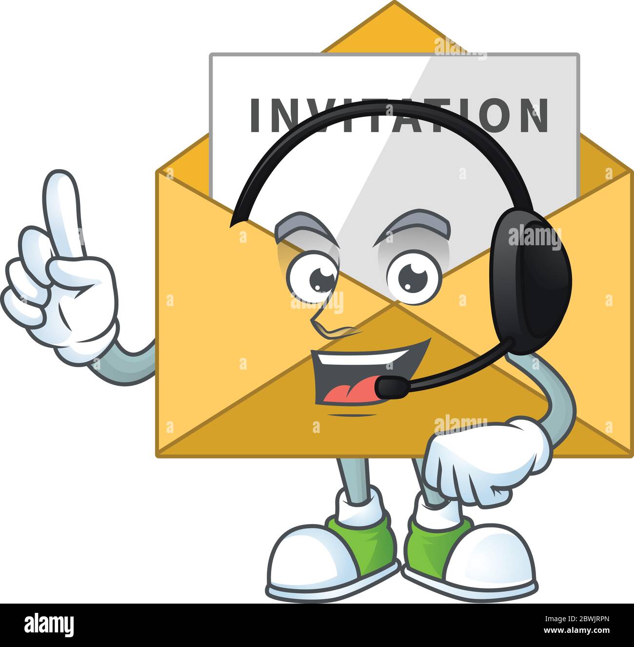 Invitation message cartoon character style speaking with friends on  headphone Stock Vector Image & Art - Alamy