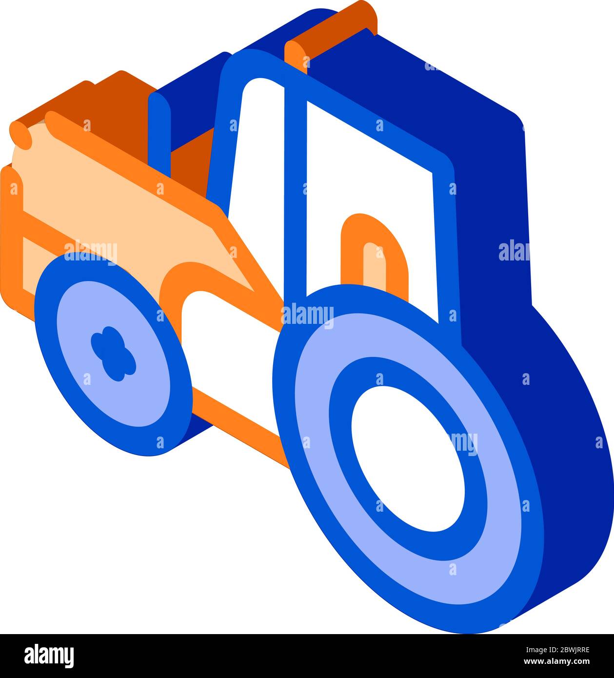 Farmland Tractor Vehicle isometric icon vector illustration Stock ...