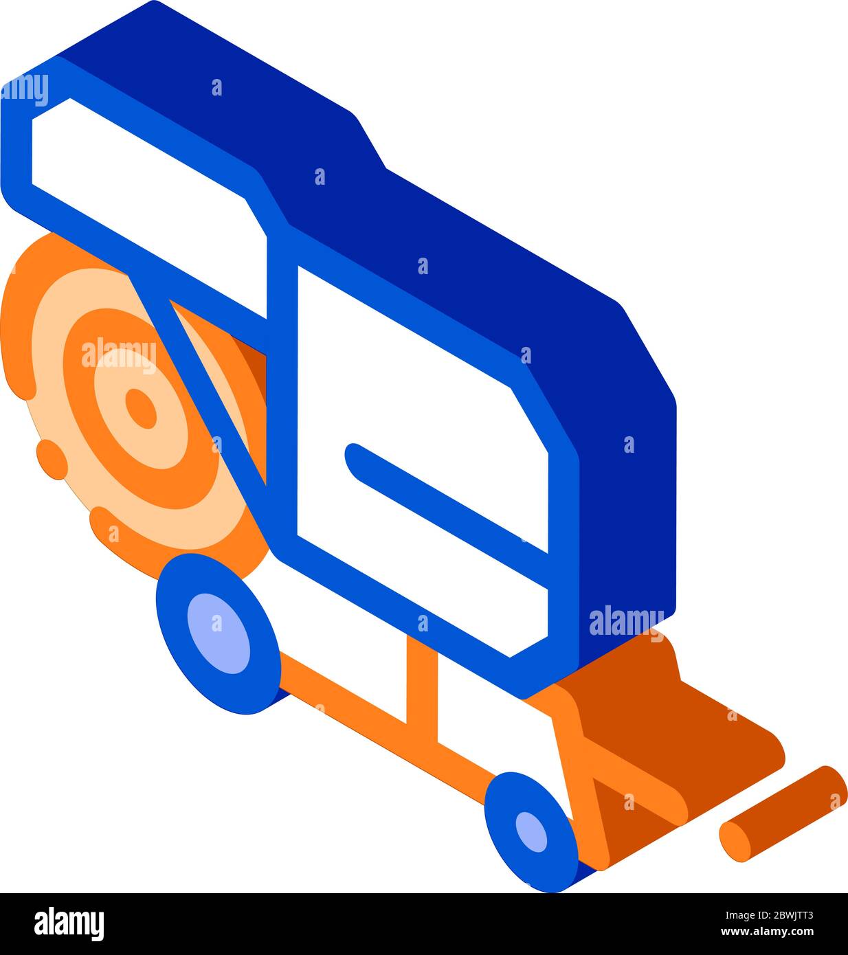 Shaking Harvester Vehicle isometric icon vector illustration Stock Vector