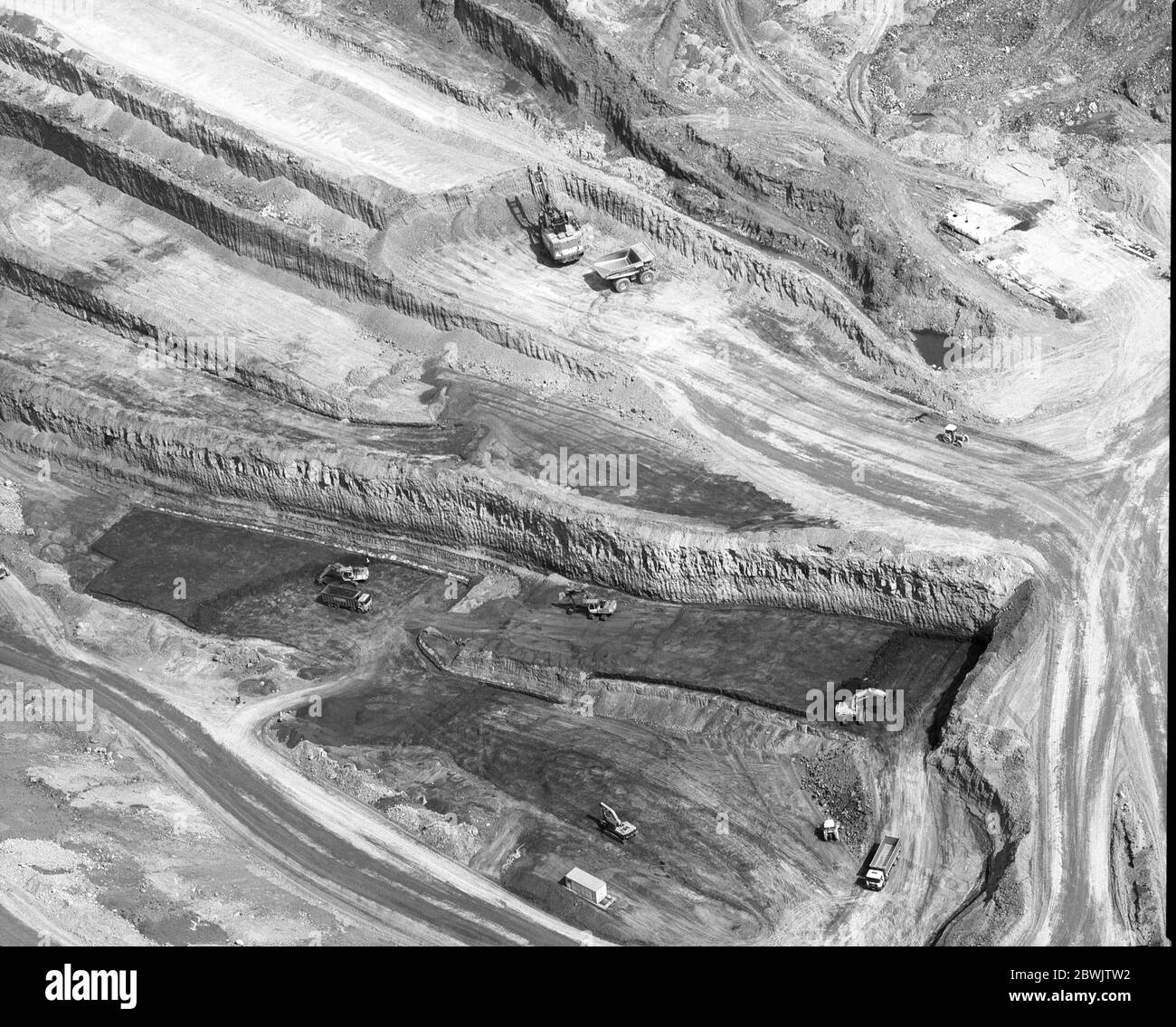 1995, Opencast mining site at Kirk, East Midlands, Central England, UK Stock Photo
