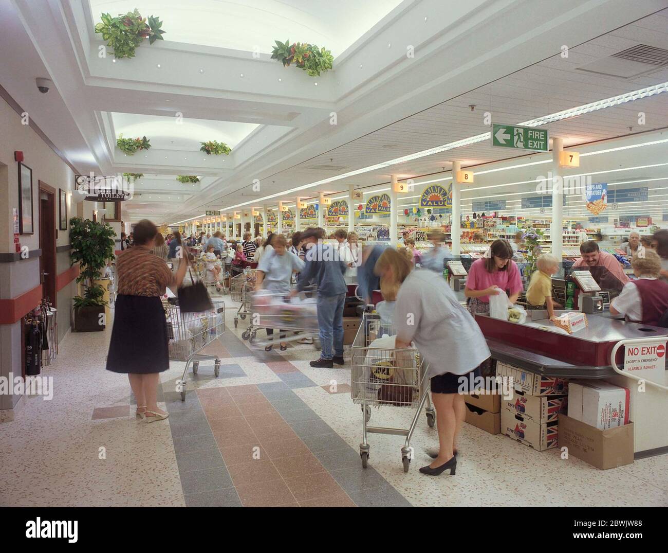 1995, then brand new Morrisons Supermarket, Darlington, North East England Stock Photo