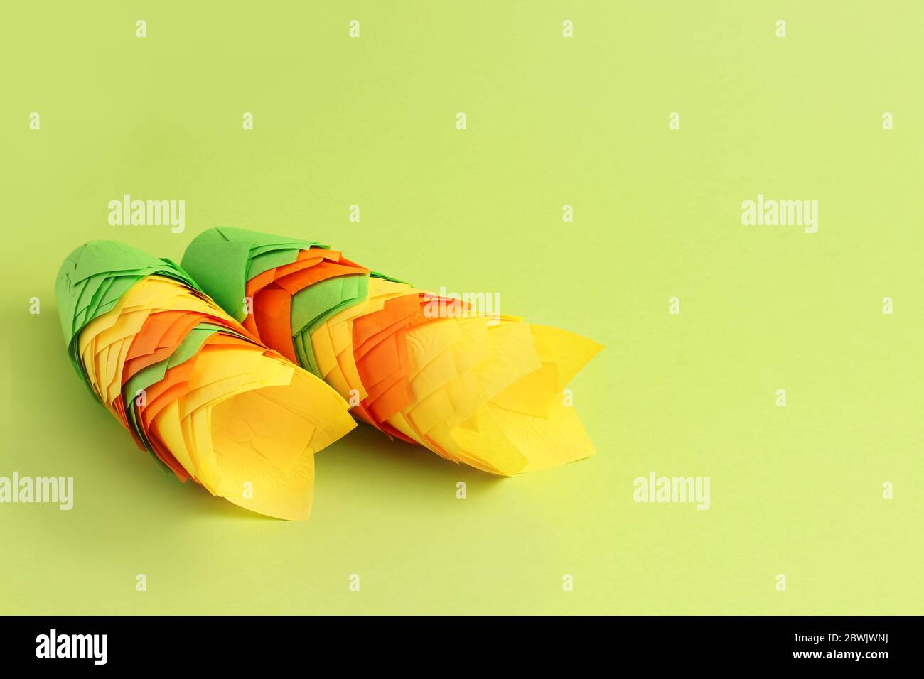 Muffin baking cups on color background Stock Photo