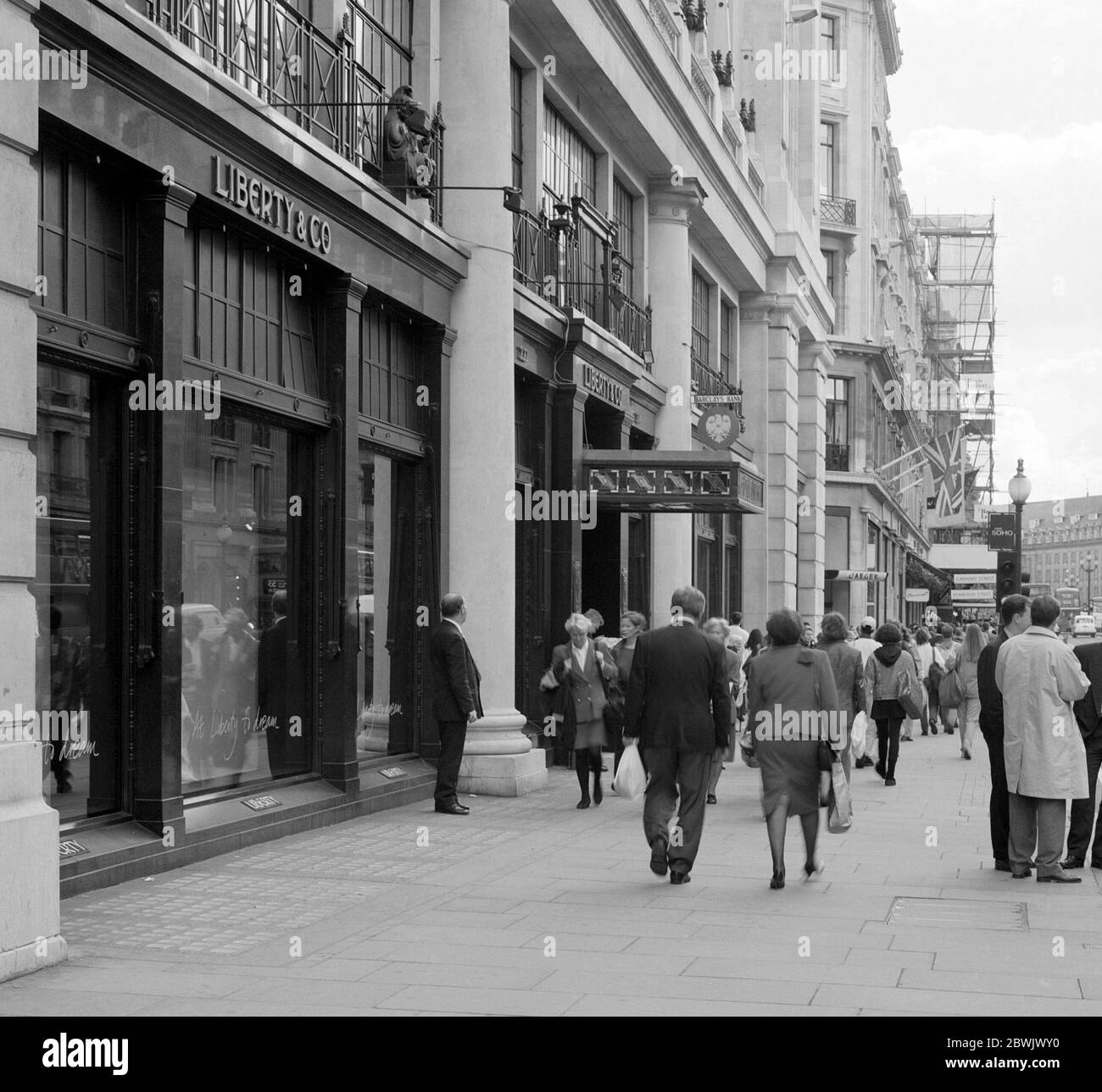 Street scene in Regent street, central London, south East England, UK in 1995 Stock Photo Alamy