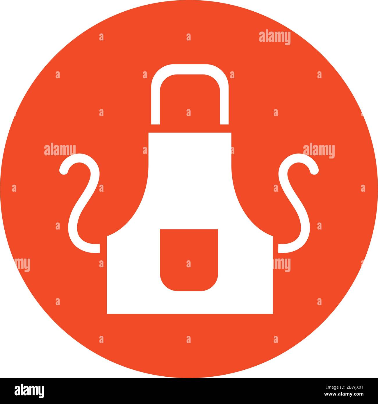 kitchen aprom block style icon Stock Vector