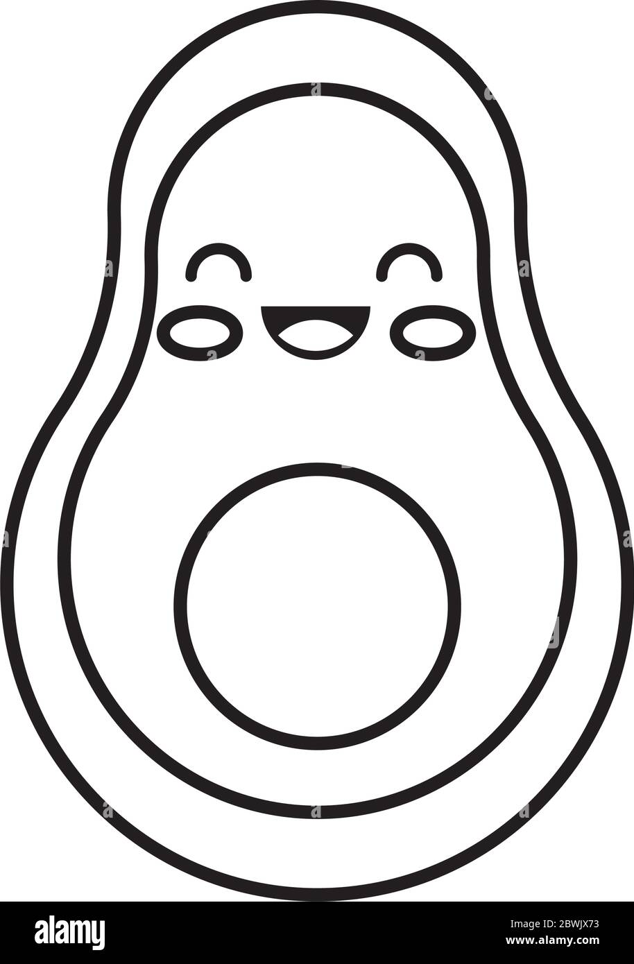 fresh avocado kawaii line style Stock Vector Image & Art - Alamy