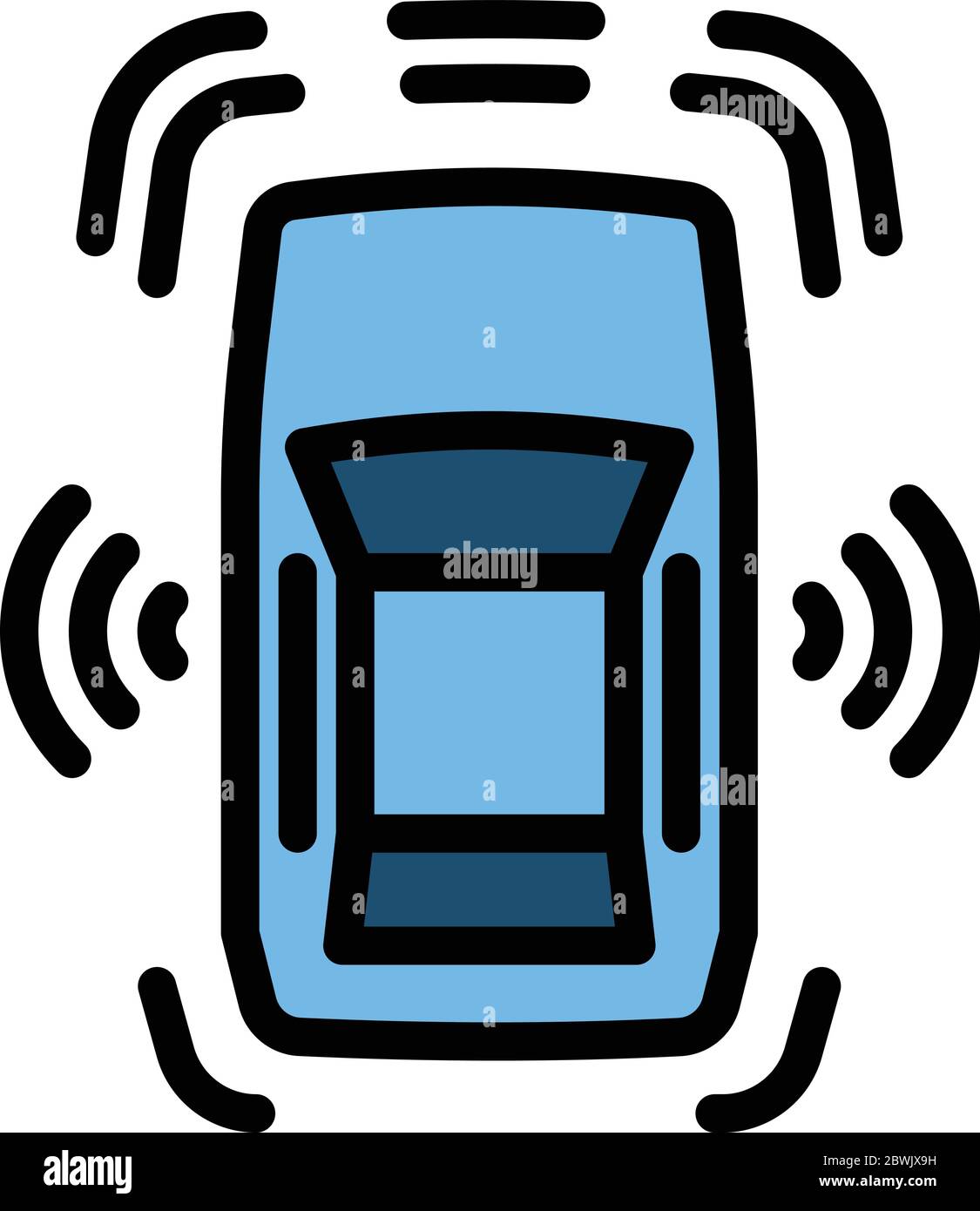 Self driving car icon. Outline self driving car vector icon for web ...