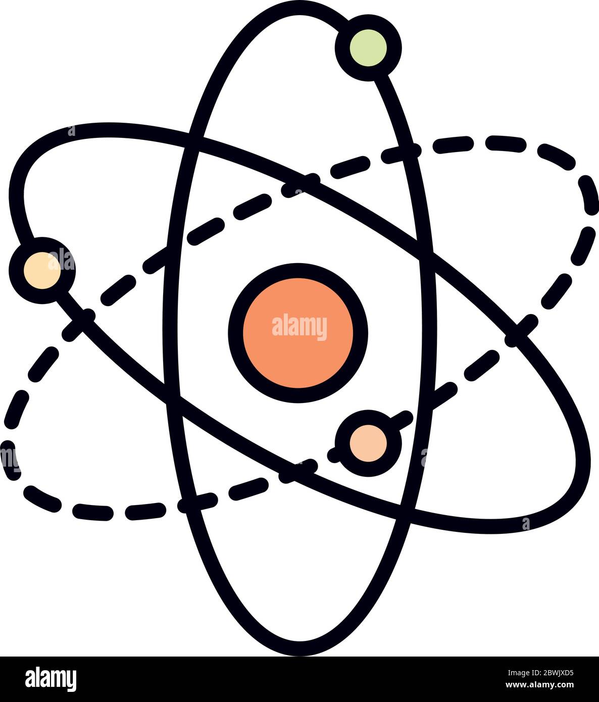 math education school science molecule line and fill style icon vector ...