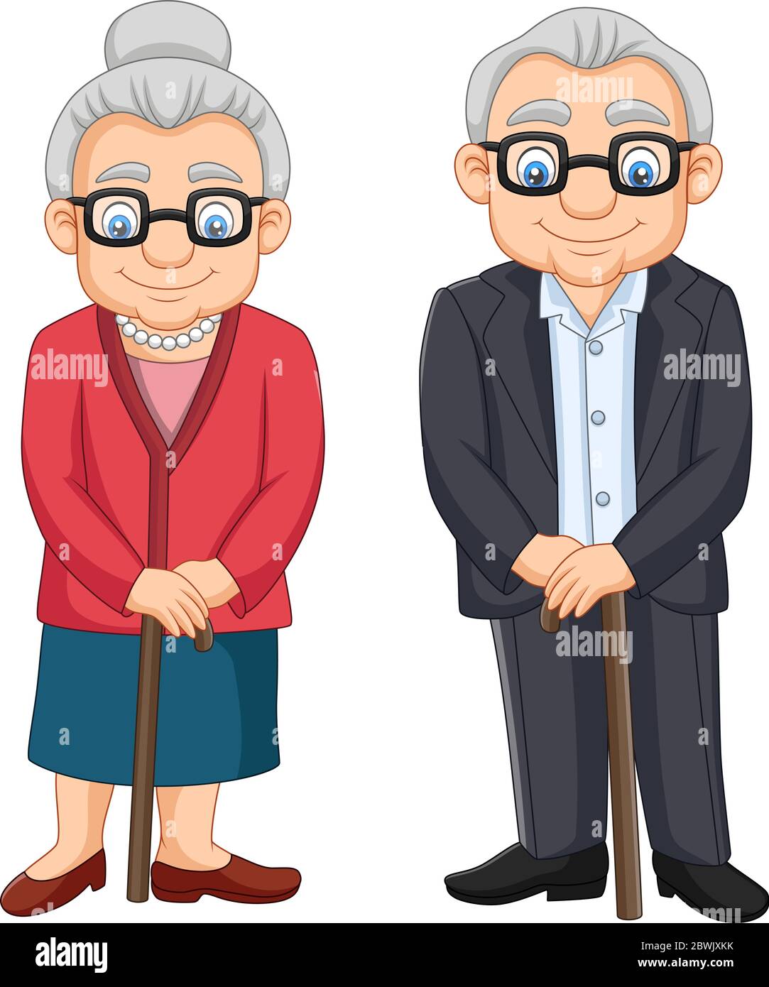 Cartoon elderly couple isolated on white background Stock Vector Image &  Art - Alamy