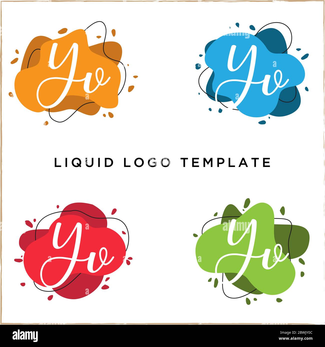 Letter Y in luquid color logo design, creative abstract logo template Stock Vector