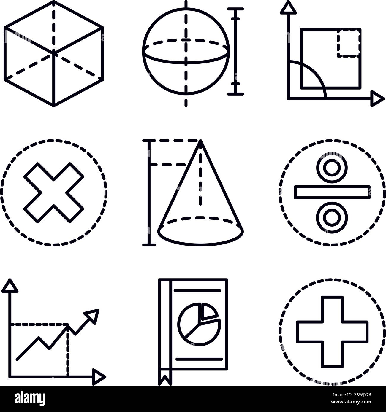 math education school science icons collection line and style vector ...
