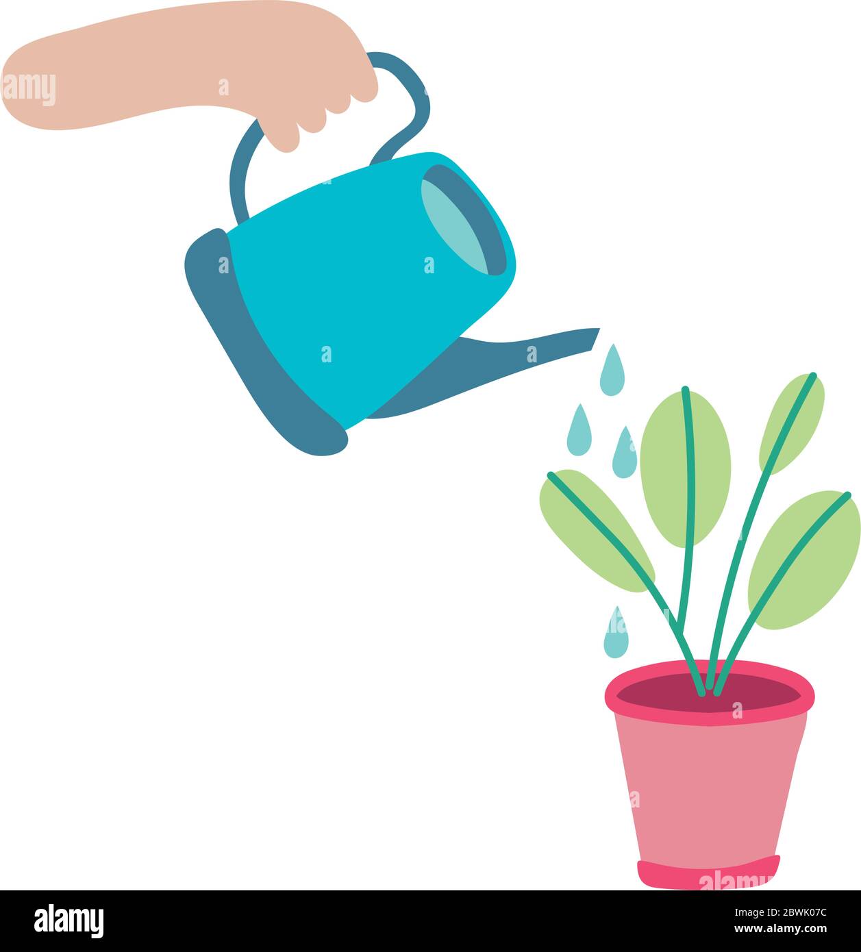 sprinkler with houseplant flat style icon Stock Vector Image & Art - Alamy