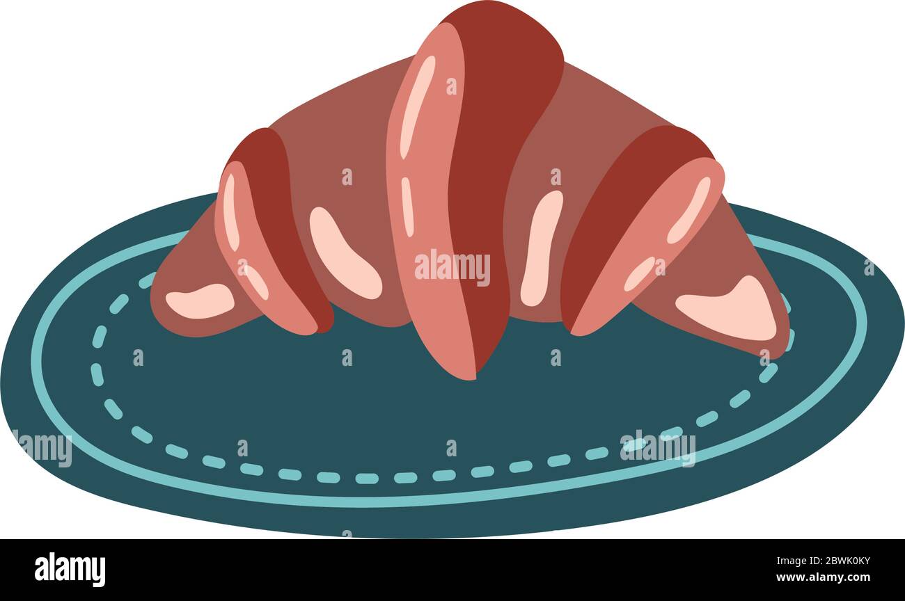 croissant bread pastry bakery line style Stock Vector Image & Art - Alamy