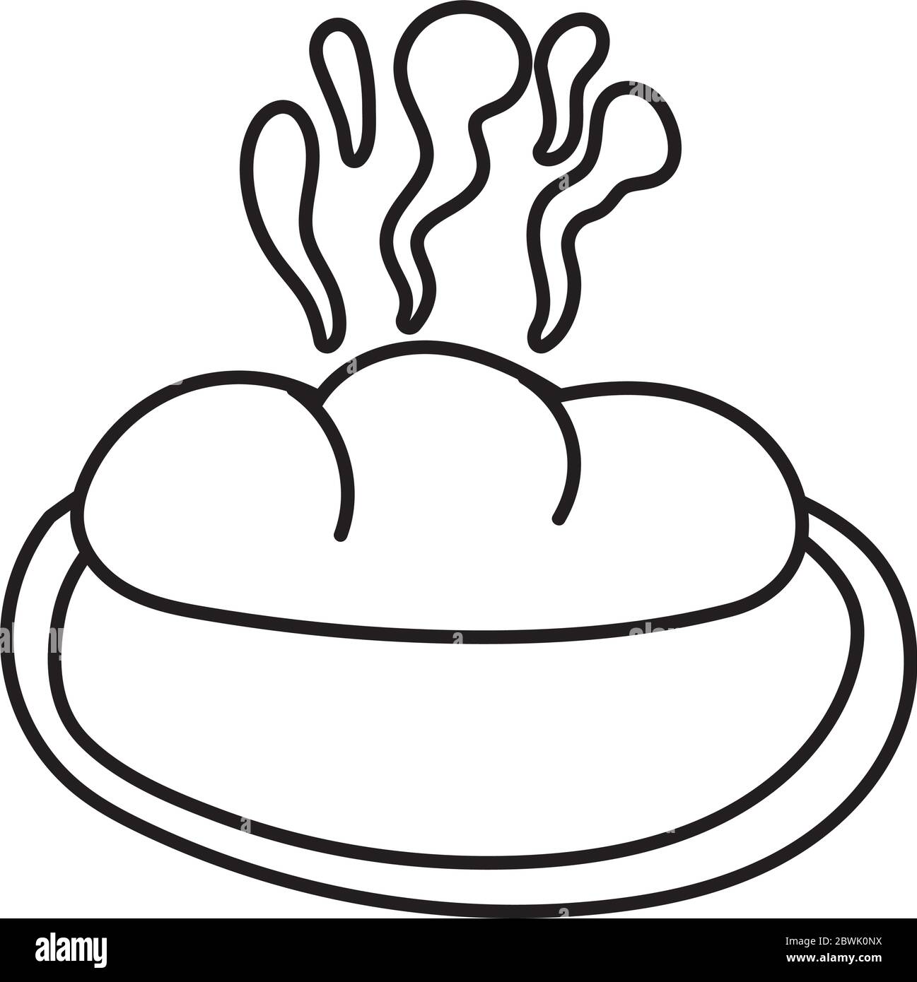 delicious hot bread line style icon Stock Vector Image & Art - Alamy