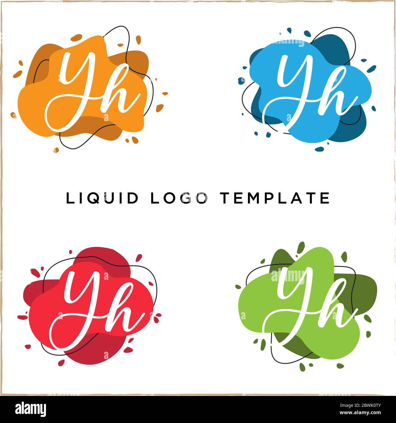 Letter Y in luquid color logo design, creative abstract logo template Stock Vector