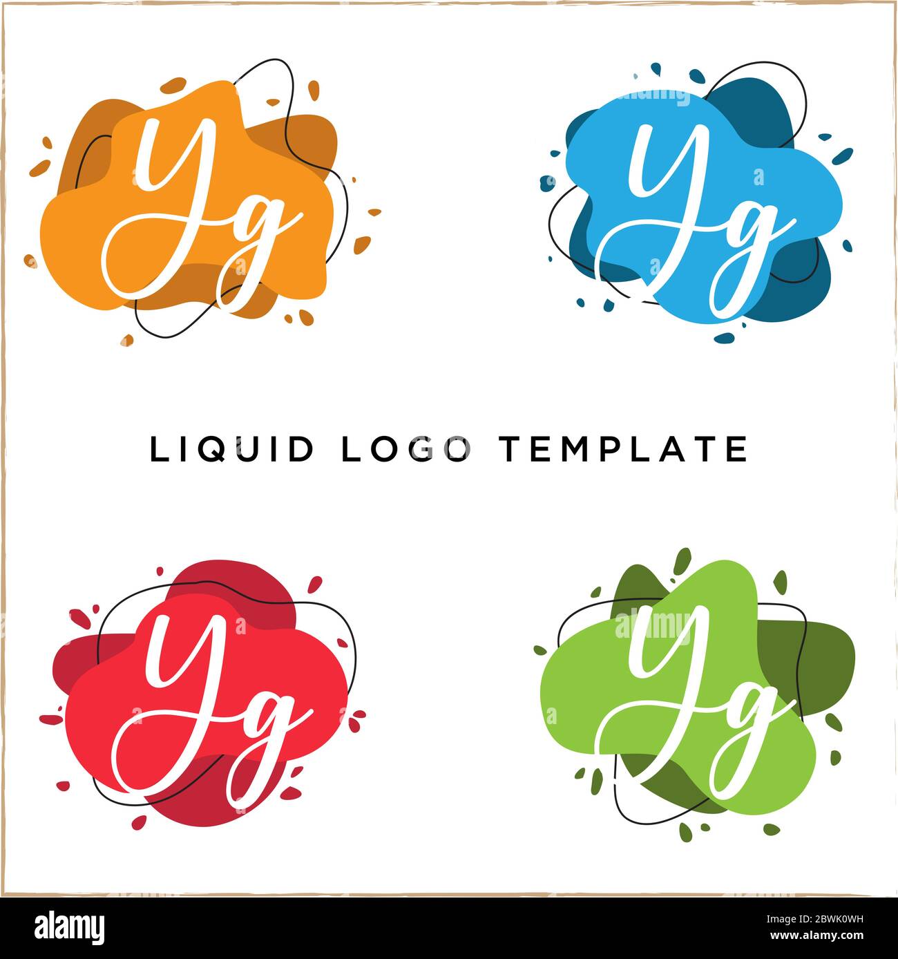 Letter Y in luquid color logo design, creative abstract logo template Stock Vector