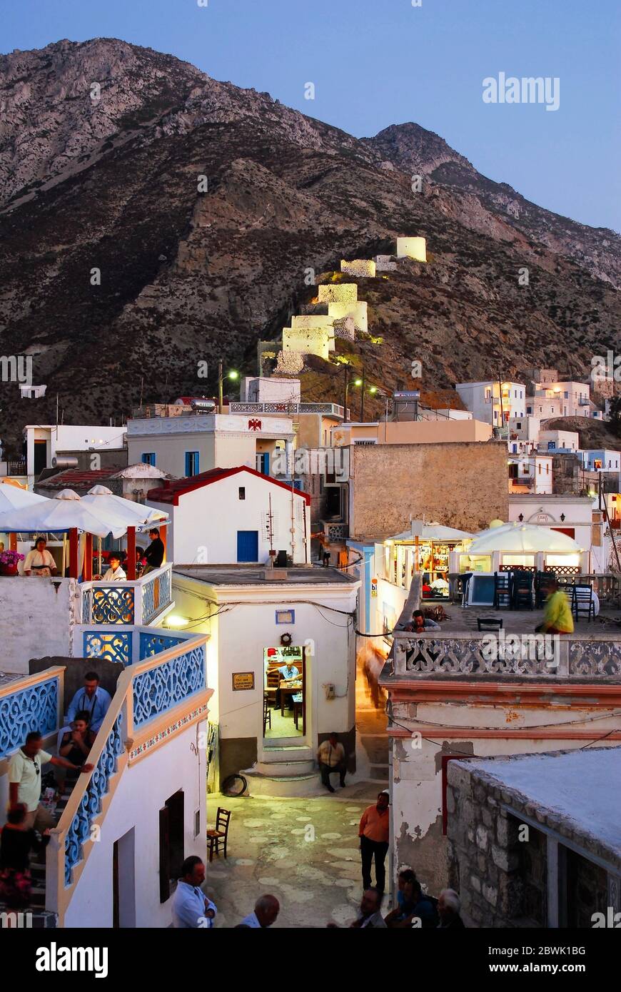 Greece, Karpathos island, scenery at Olympos village on the Assumption Day, August 15th 2008. Stock Photo