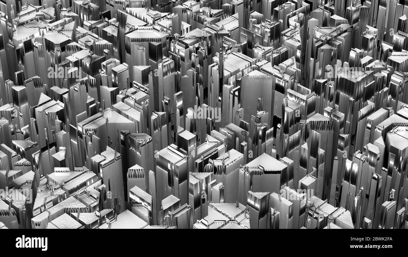 3D Illustration Of Futuristic Structure Looks Like Modern City Stock