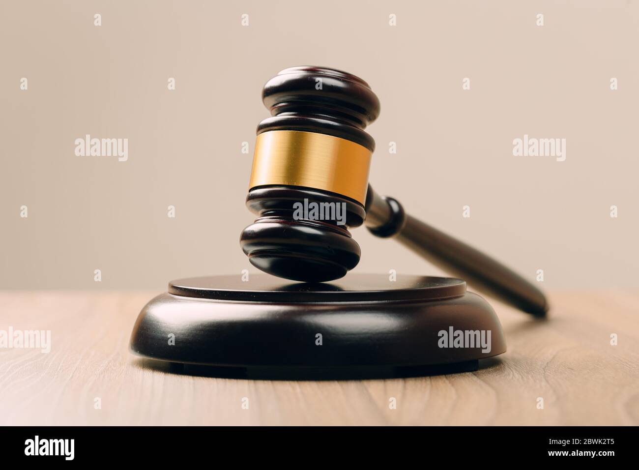 Judge Gavel on a wooden table. The concept of law. sentence, justice