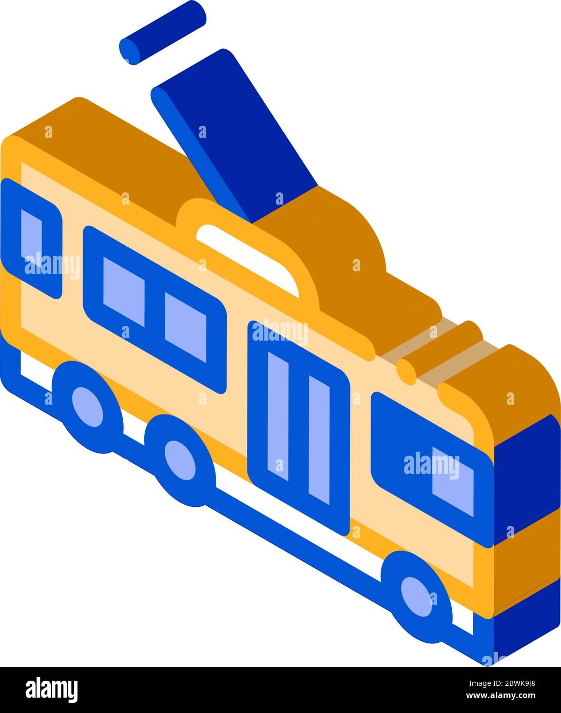 Public Transport Trolley Bus isometric icon vector illustration Stock ...