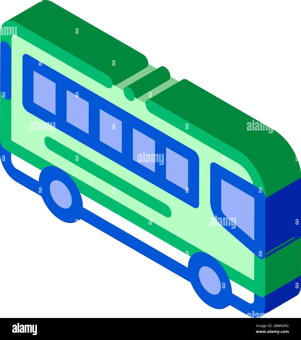 Public Transport Inter-city Bus isometric icon vector illustration Stock Vector