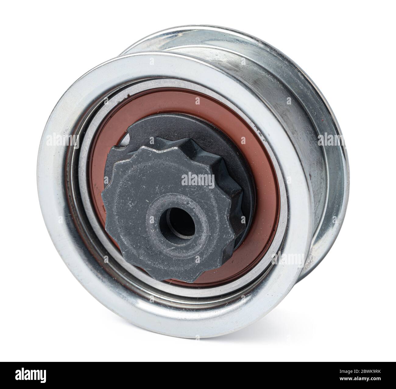 New car tension roller isolated on white background Stock Photo Alamy