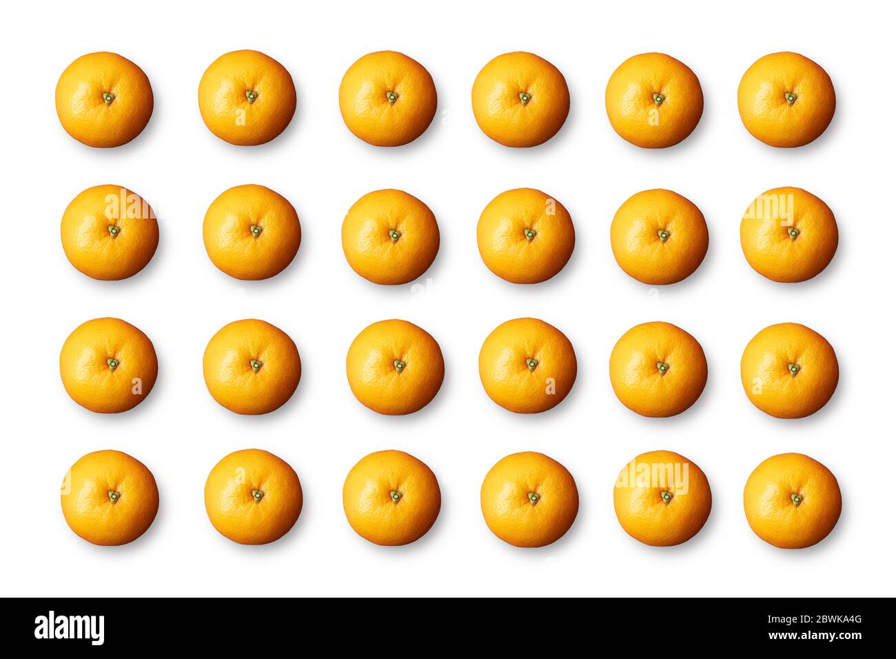 Fruit pattern on white background. Orange, Clementine, Tangerine. Stock Photo