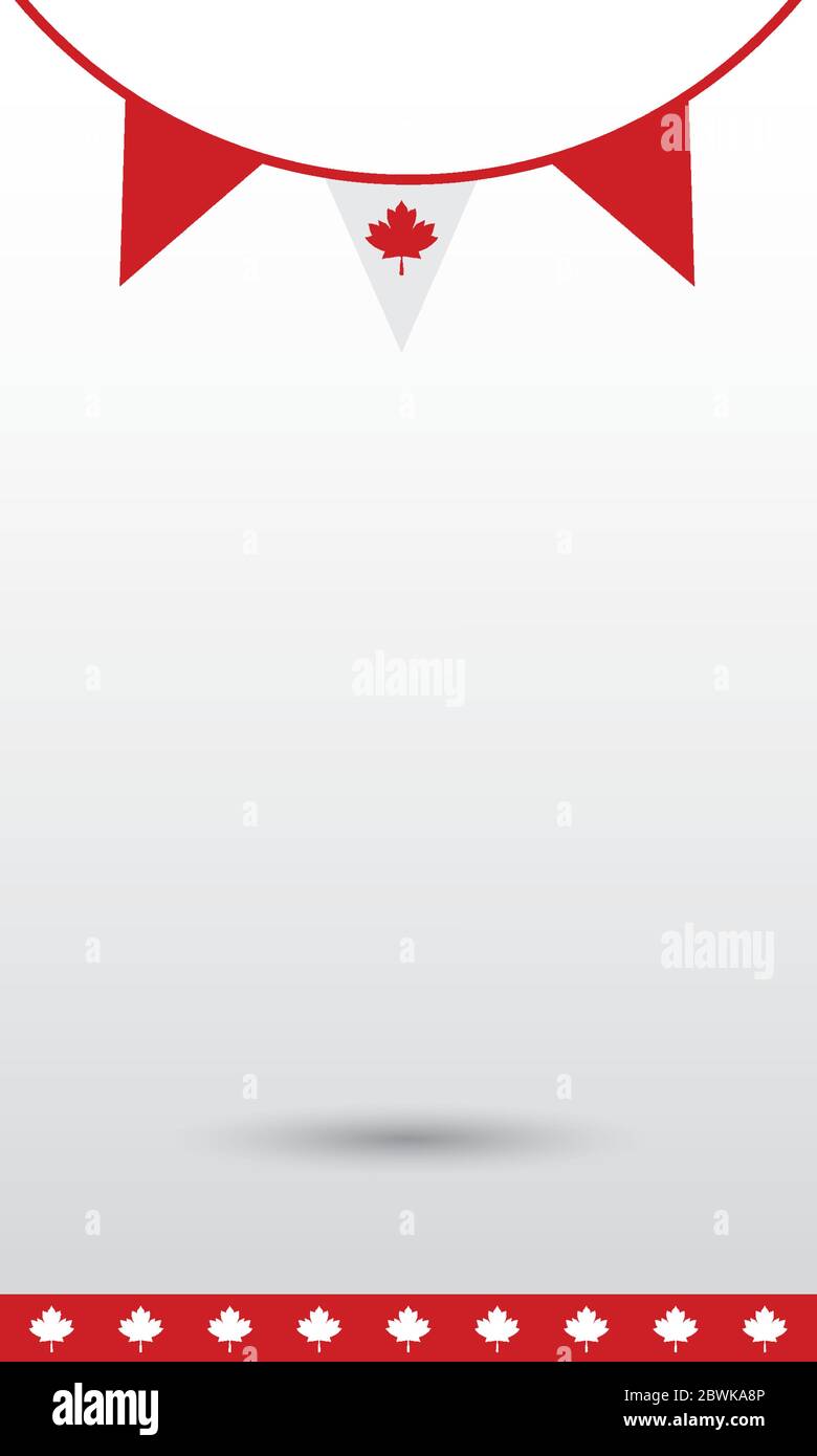 Canadian banner pennant of happy canada day vector design Stock Vector