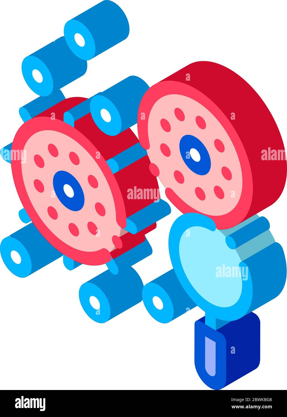 Searching Pathogen Element isometric icon vector illustration Stock ...